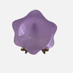 Annieglass Scalloped Light Purple Handcrafted Salad Plate 1993 1997 Signed